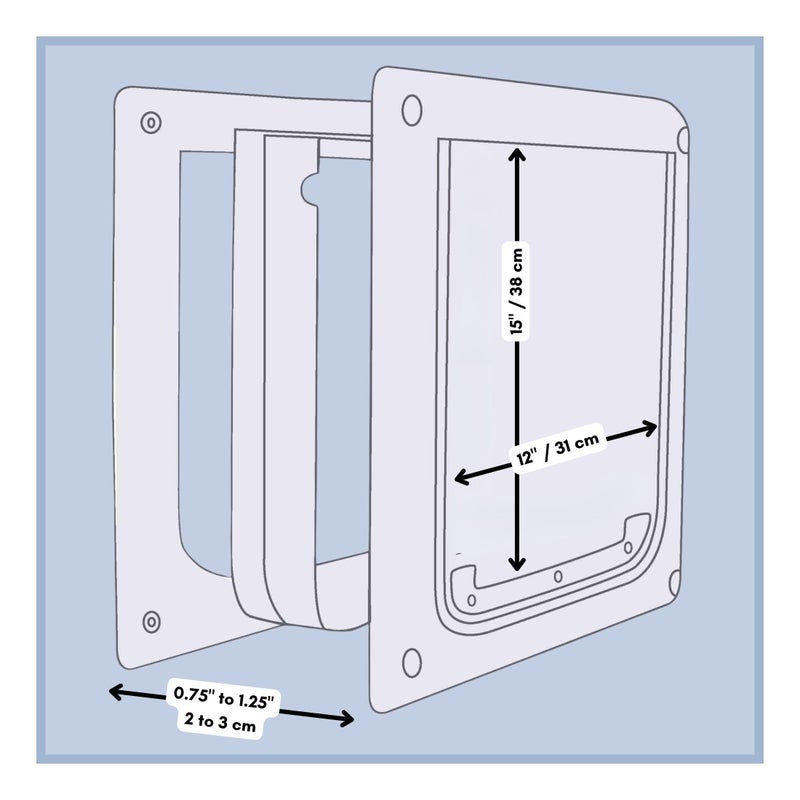 Trixie Pet Products 2-Way Locking Dog Door, Medium to X-Large Dogs, White - Image 4